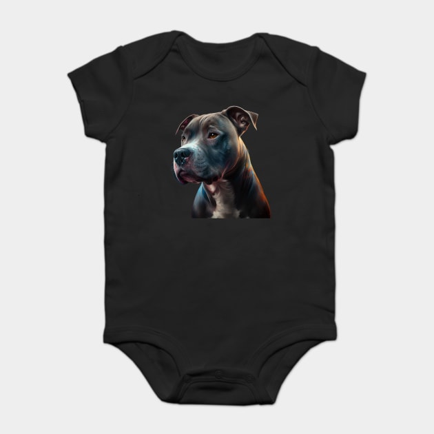 Blue Nose Pitbull True Spirit Baby Bodysuit by IamActiveDog